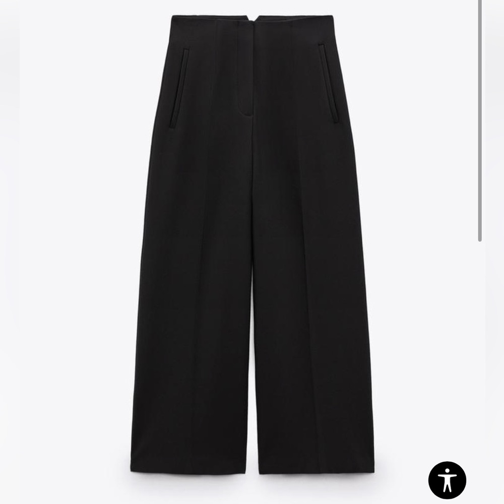 Zara Wide Leg Work Trouser in Olive / Taupe
